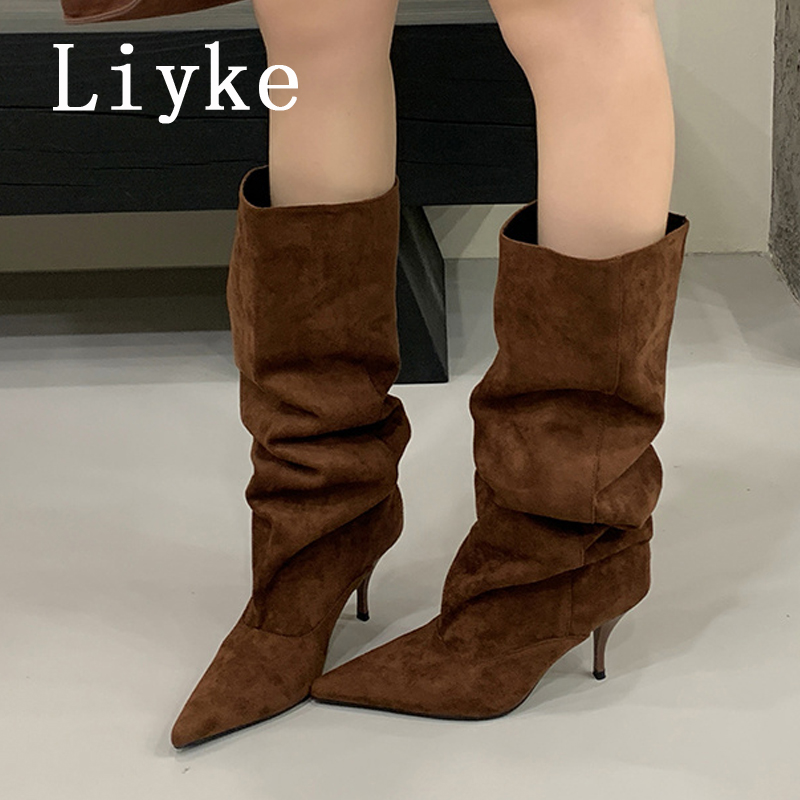 Women'S Shoes Size 40 In Us - Liyke Autumn Winter Thin Kittens Heels