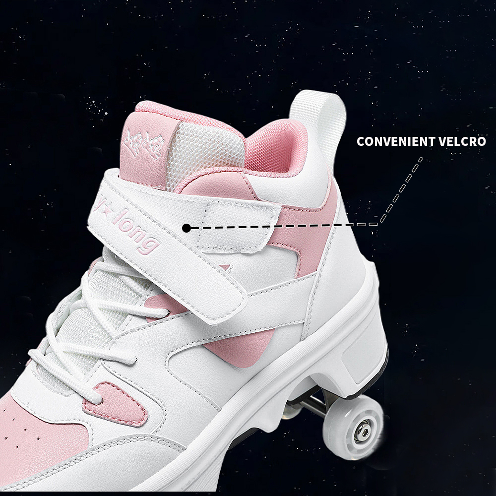 Women'S Shoes Professional - Unisex Dual-Purpose Pop-Up Sneakers with Wheels