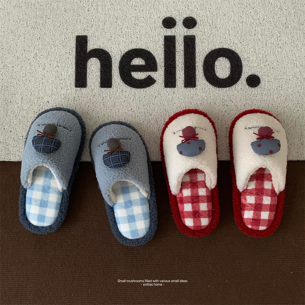 Fluffy Fur Slipper - Women's mushroom slippers women white fluffy