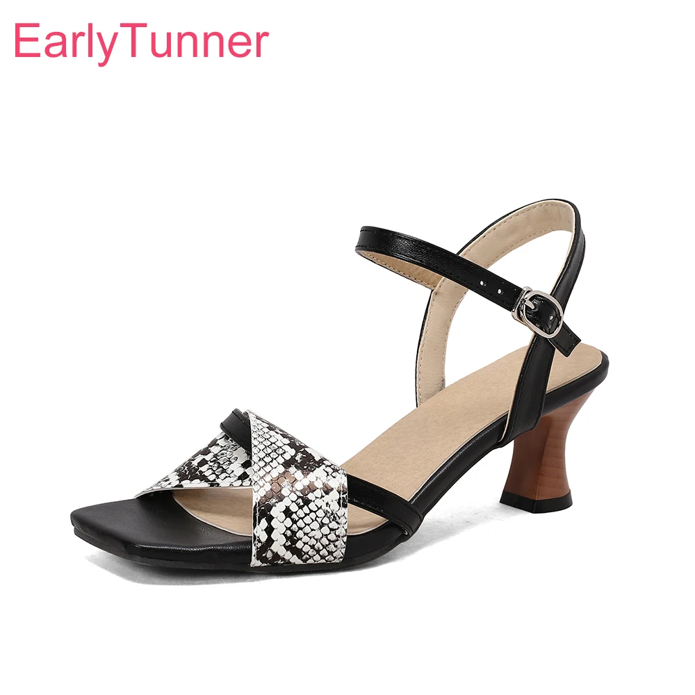 Women'S Shoes Kitten Heels - Summer Fashion Black Women Slingback Sandals
