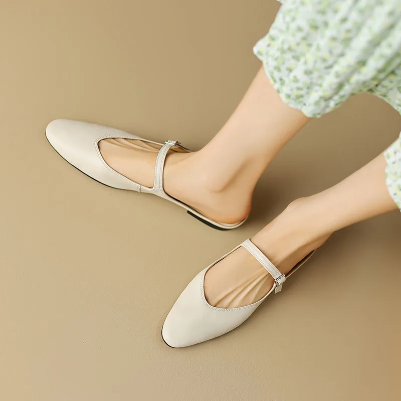 Pointed Toe Flat - New women's leather top M ü