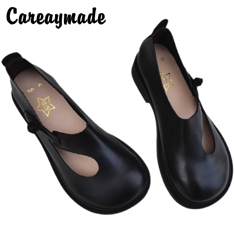 Women'S Shoes Everyday - Careaymade-Genuine leather big shoes retro national