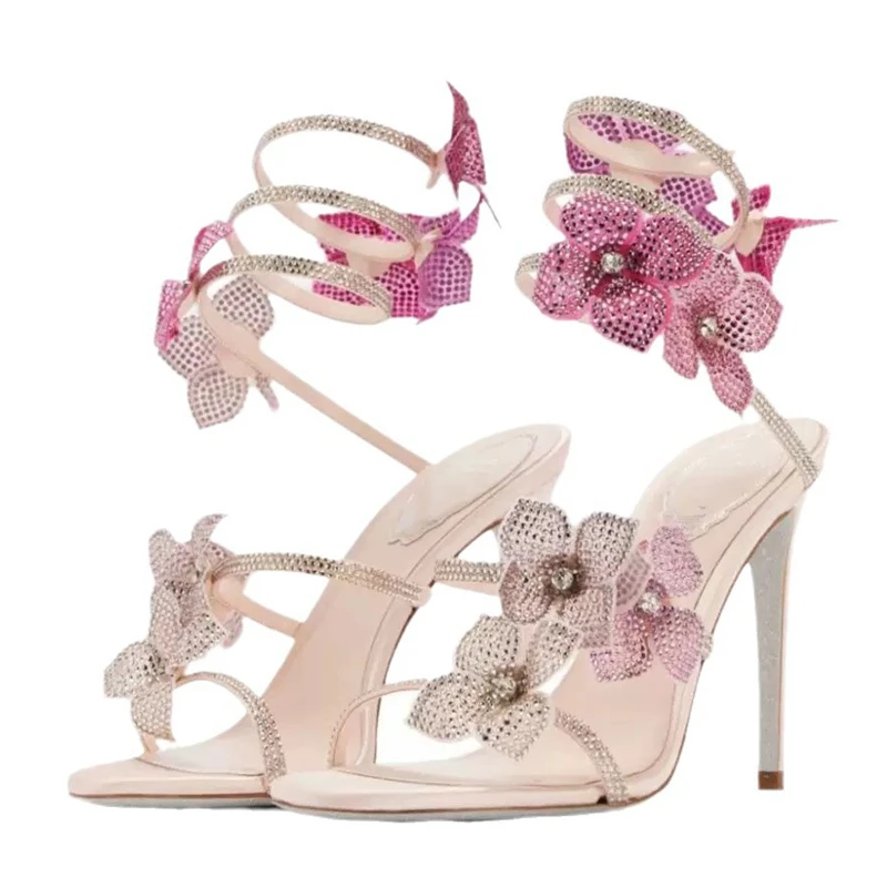 Women Shoes On Sale - Eilyken Sexy CRYSTAL Flower Thin High