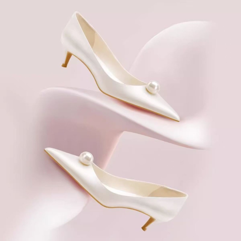 Women'S Shoes Everyday - 2026 New Luxury Designer White Satin