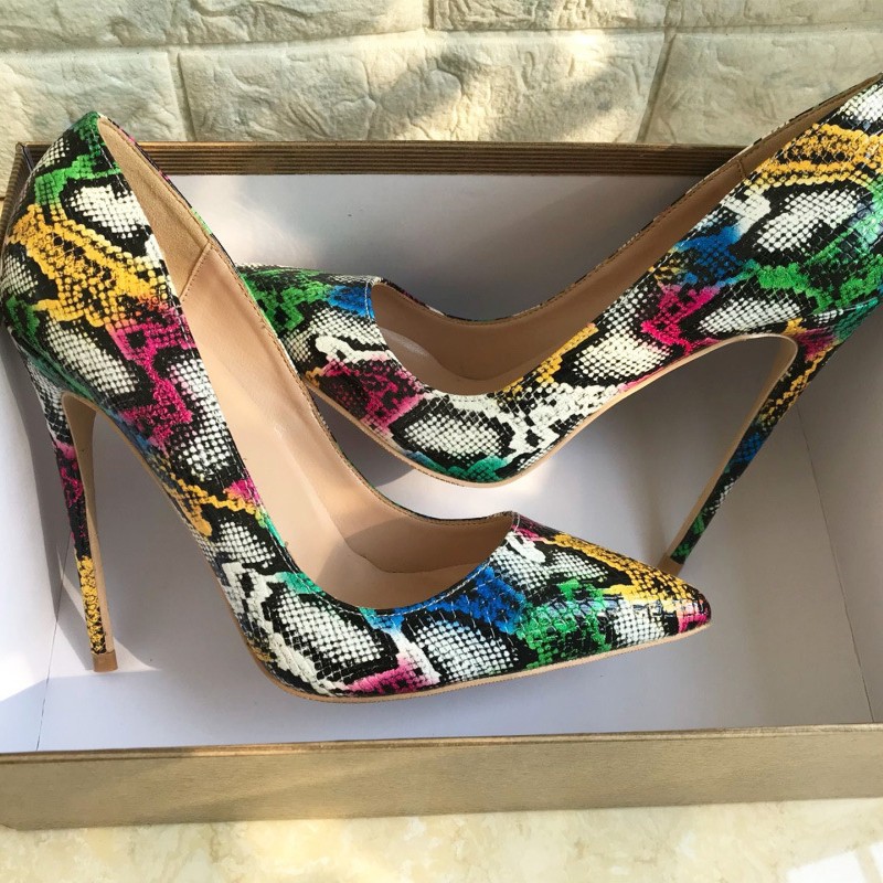 Colorful Python Leather High H - Women'S Shoes In Size 12 reseña y precio