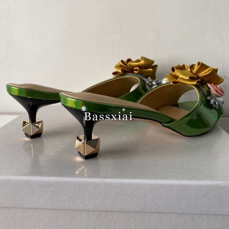 Crystal Decor Handmade Flower  - Women'S Shoes Kitten Heels reseña y precio