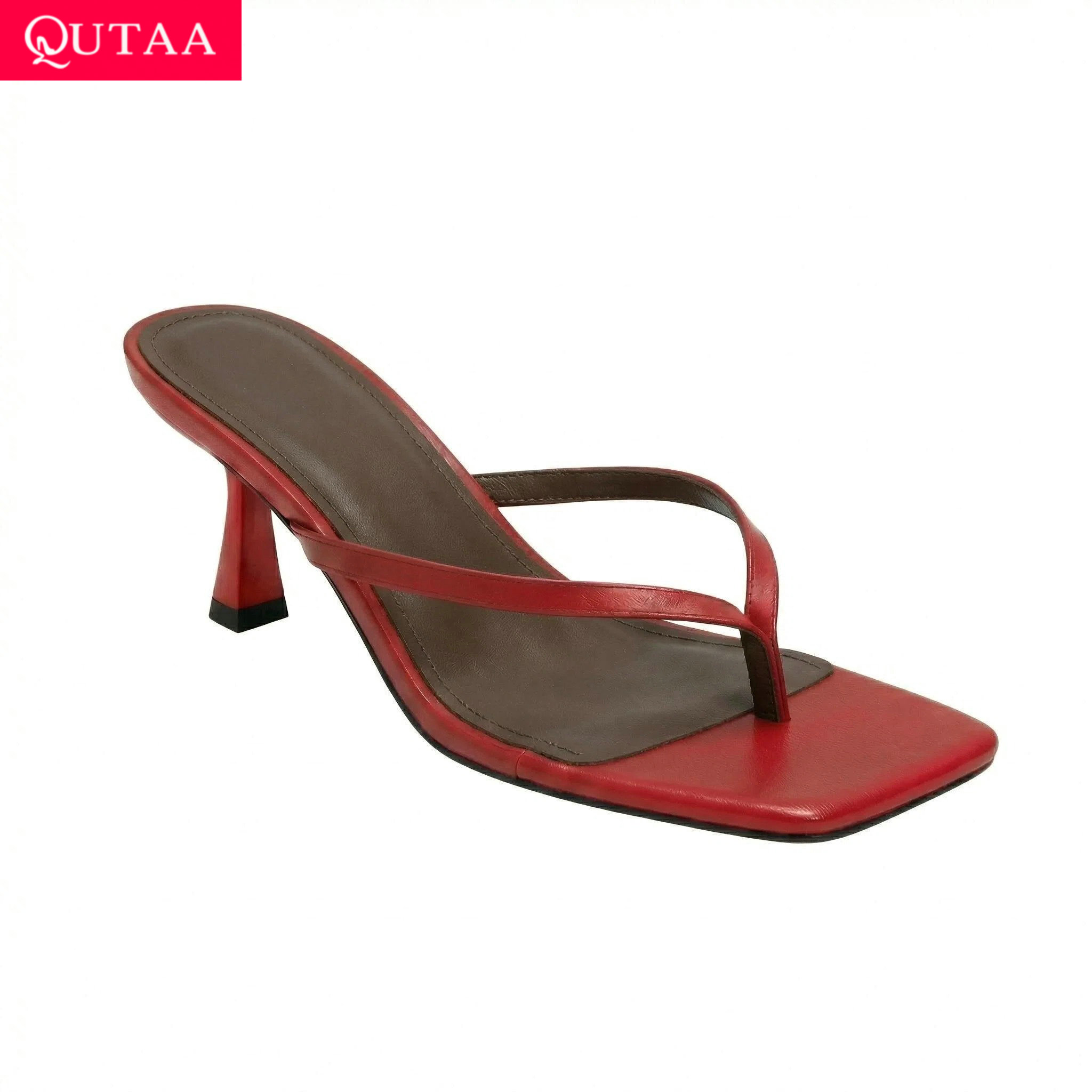 QUTAA News Fashion Flip-flops  - Women'S Shoes Kitten Heels reseña y precio