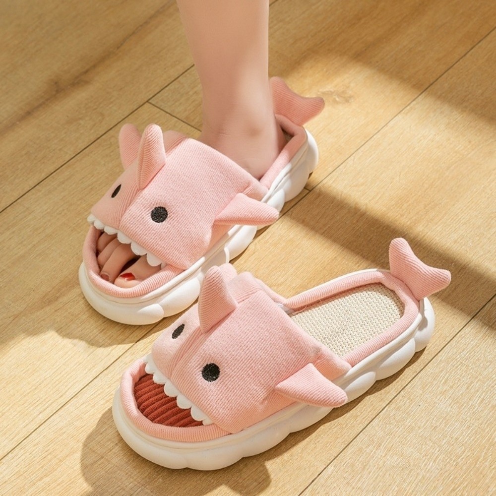 Kawaii Linen Shark Plush Slipp - Fluffy Fur Slipper reseña y precio