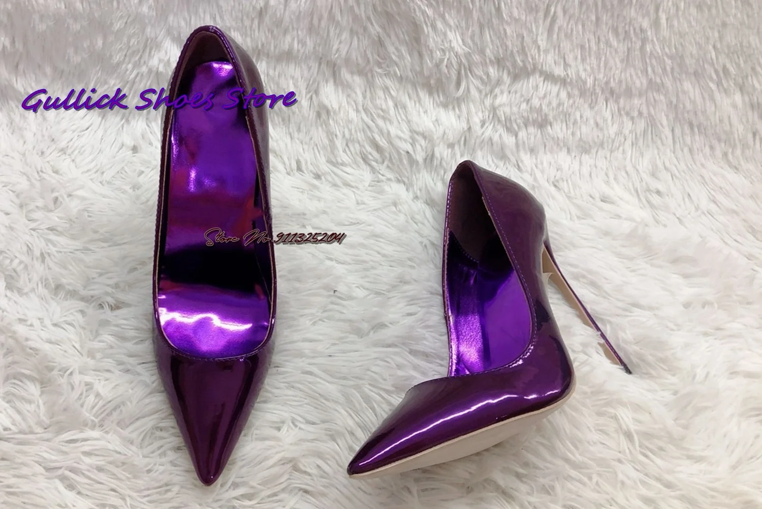 Shiny Purple Patent Leather Pu - Women'S Shoes In Size 12 reseña y precio