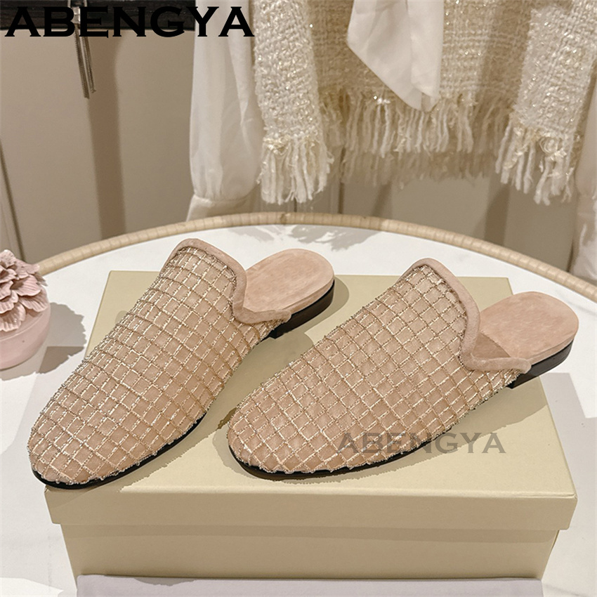 Shiny Lace Mesh Round Toe Flat - Women Shoes For Walking reseña y precio
