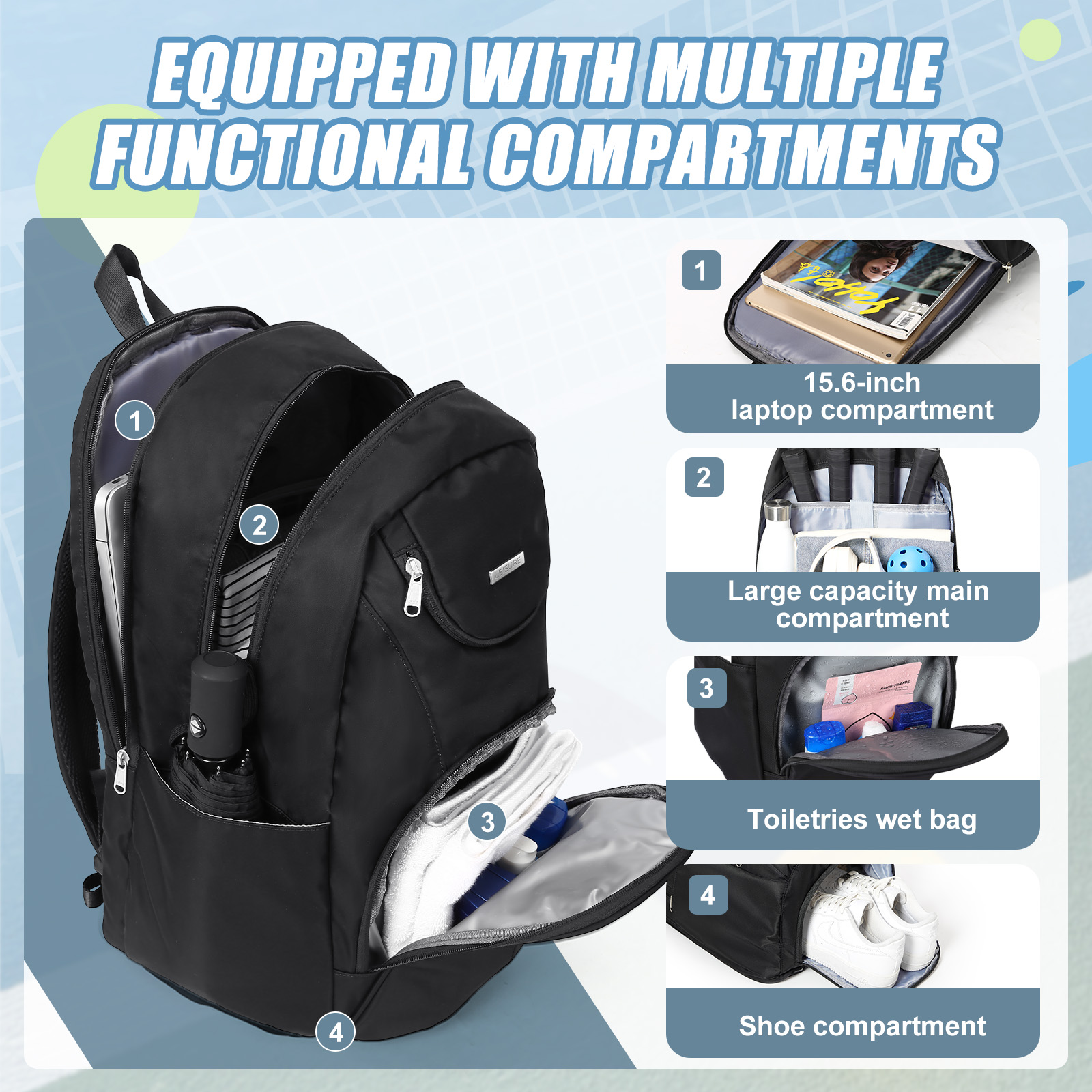 Tennis Bag Tennis Backpack 2 R - Women Shoes Casual reseña y precio