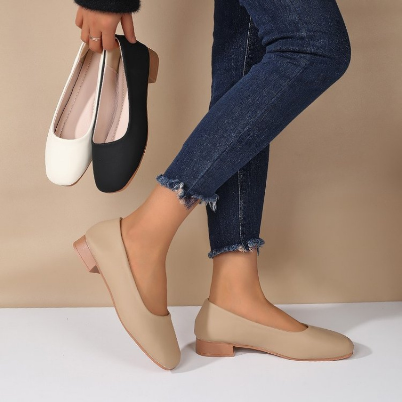 Soft Leather Round Toe Slip-On - Women Shoes Casual reseña y precio