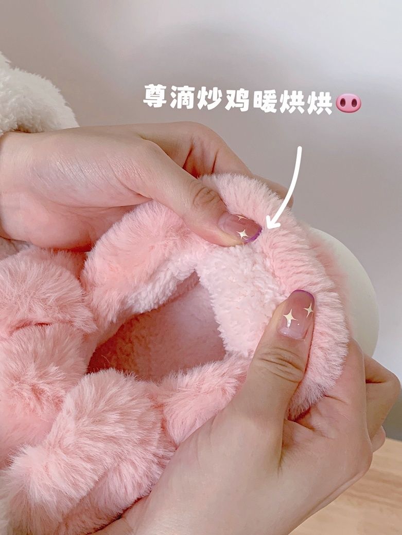 Feerldi Pink fluffy pig slippe - Women Shoes On Sale reseña y precio