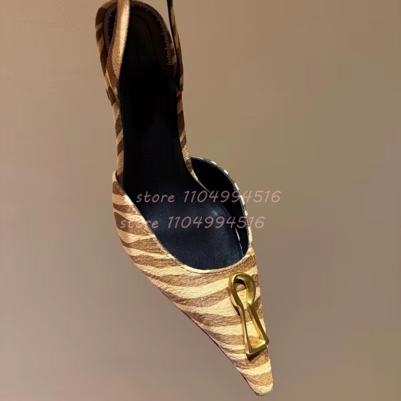 Metal Buckle Striped Pointed K - Women'S Shoes Kitten Heels reseña y precio