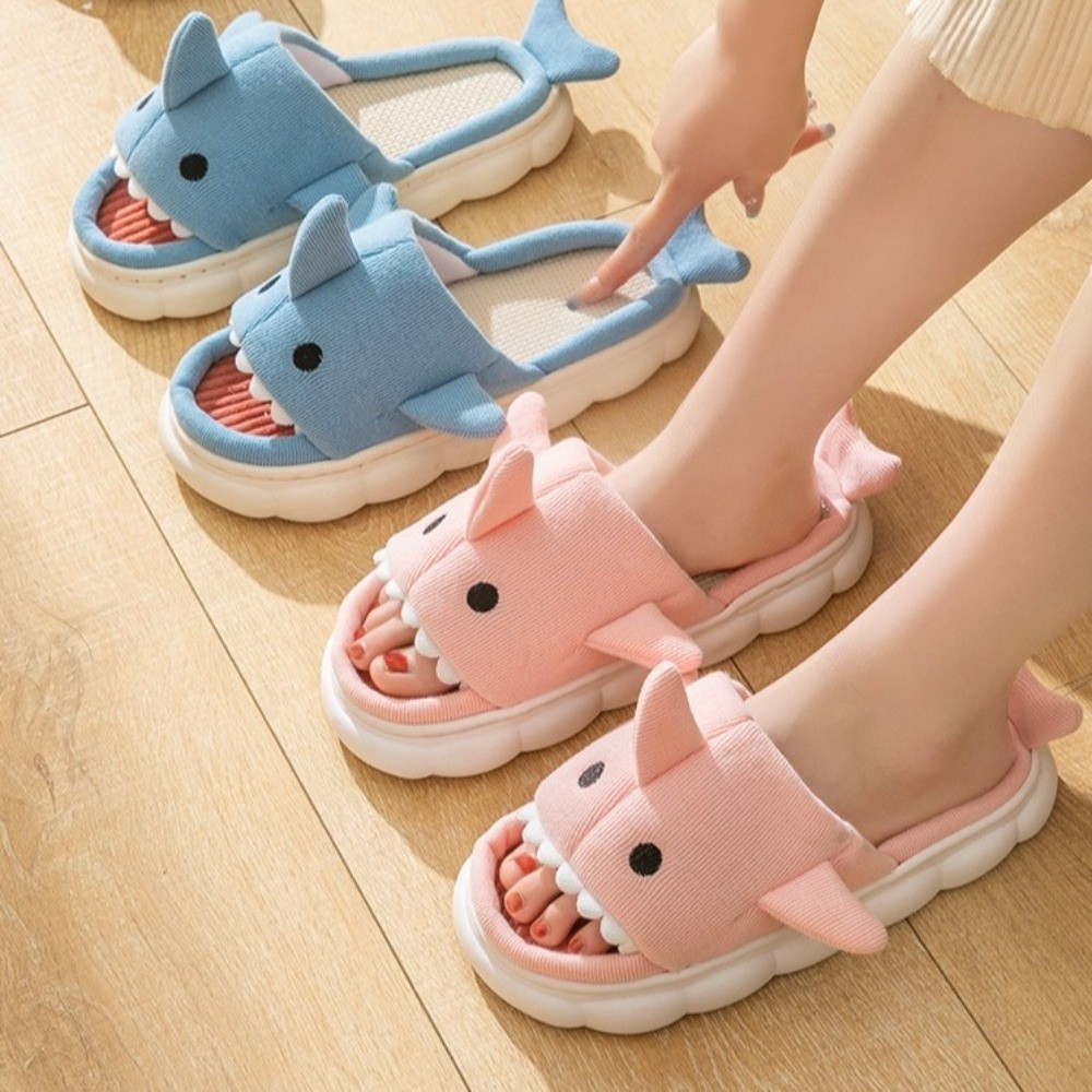 Linen Shark Plush Slippers Plu - Fluffy Fur Slipper reseña y precio