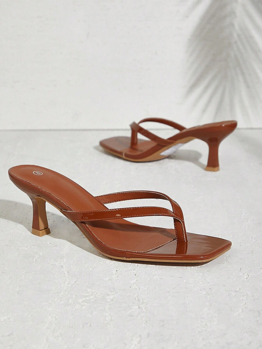 Square Toe Thong Slip-On Low H - Women'S Shoes Kitten Heels reseña y precio