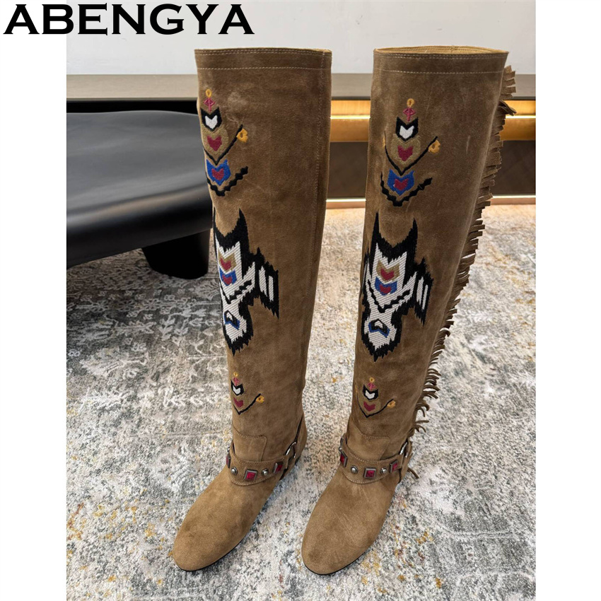 ABENGYA 2026 Winter New Knee H - Pointed Toe Flat reseña y precio