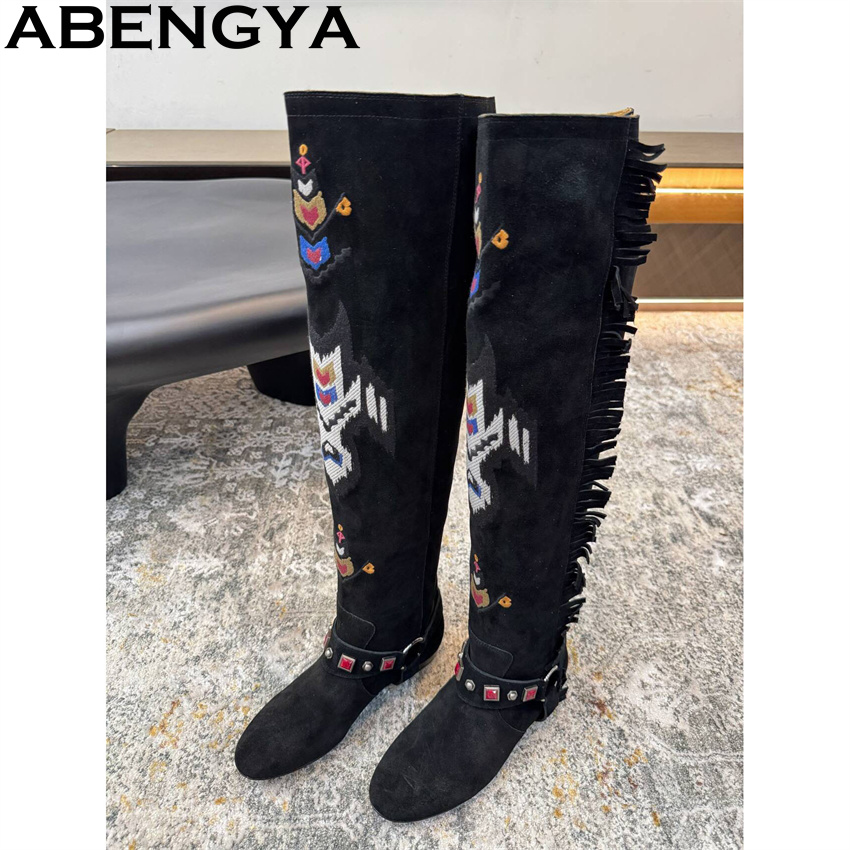 ABENGYA 2026 Winter New Knee H - Pointed Toe Flat reseña y precio