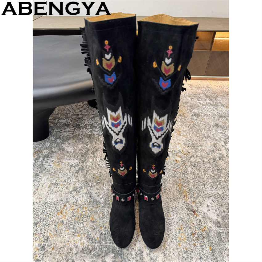 ABENGYA 2026 Winter New Knee H - Pointed Toe Flat reseña y precio