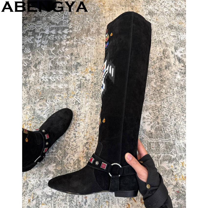 ABENGYA 2026 Winter New Knee H - Pointed Toe Flat reseña y precio
