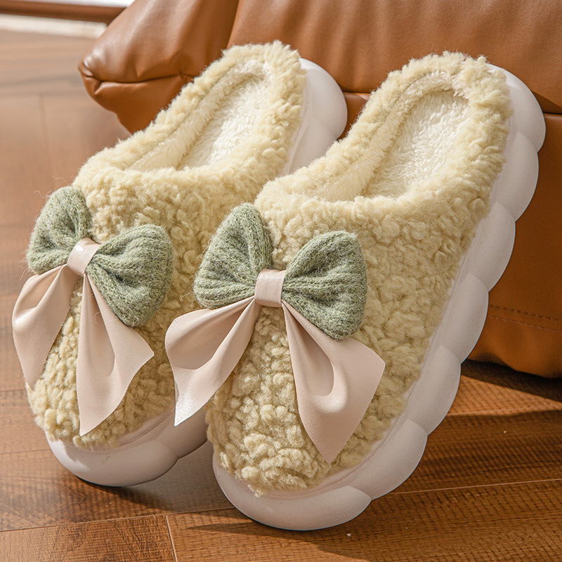 Sweet Bowknot Furry Indoor Sli - Women Shoes On Sale reseña y precio