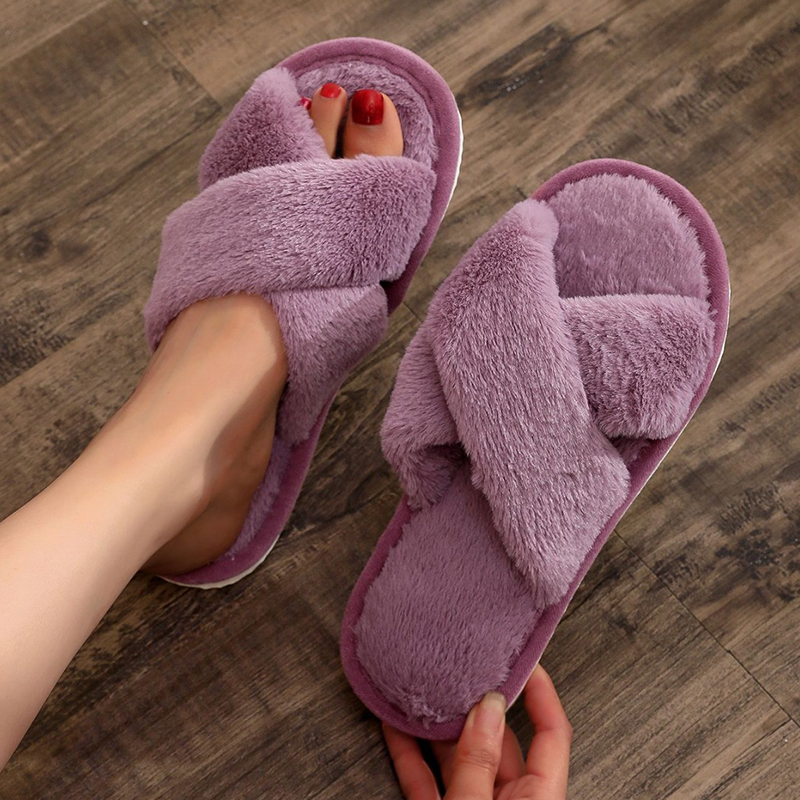 Autumn Winter Fluffy Fur Slipp - Women Shoes On Sale reseña y precio