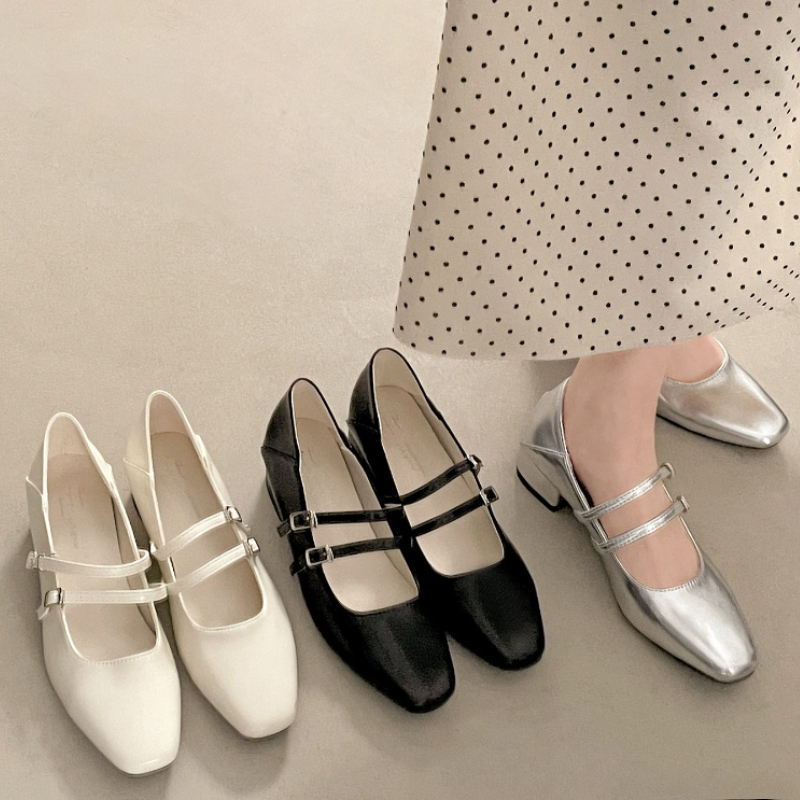 Square Toe Low Heel Women Silv - Women Shoes Casual reseña y precio