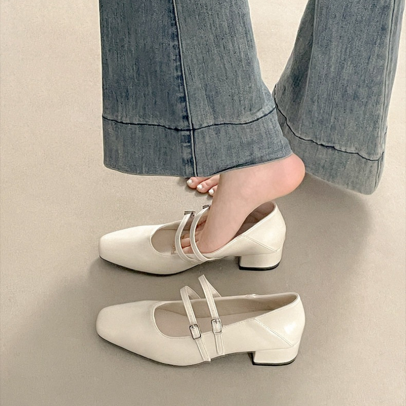 Square Toe Low Heel Women Silv - Women Shoes Casual reseña y precio
