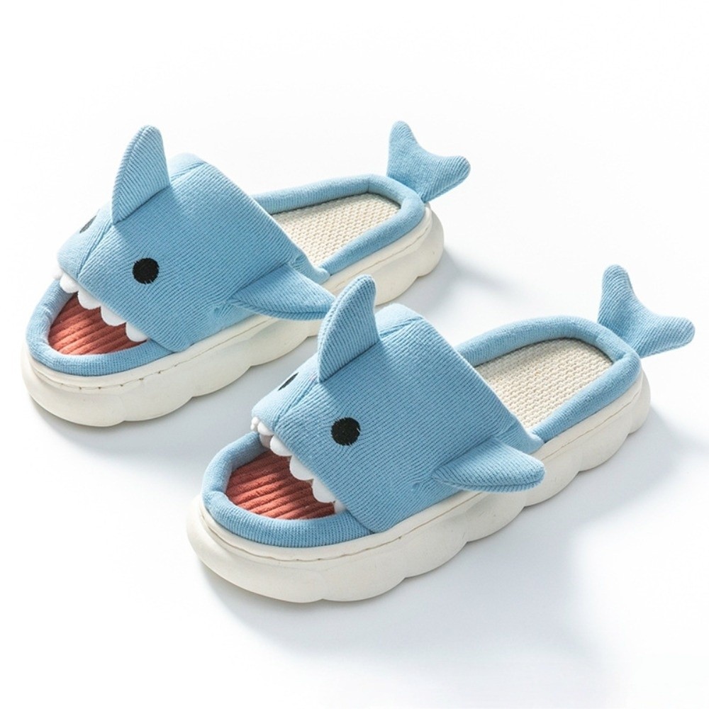 Cute Linen Shark Plush Slipper - Fluffy Fur Slipper reseña y precio