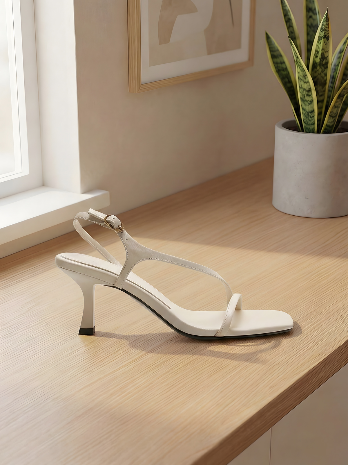Elegant Genuine Leather Strapp - Women'S Shoes Kitten Heels reseña y precio