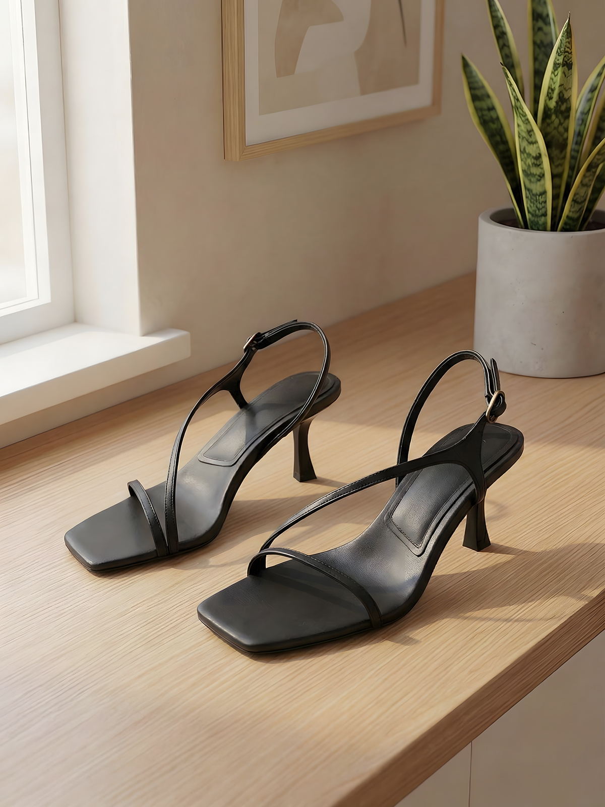 Elegant Genuine Leather Strapp - Women'S Shoes Kitten Heels reseña y precio