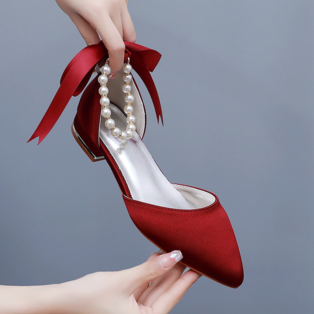 Wedding Shoes Bride Flat Heel  - Pointed Toe Flat reseña y precio