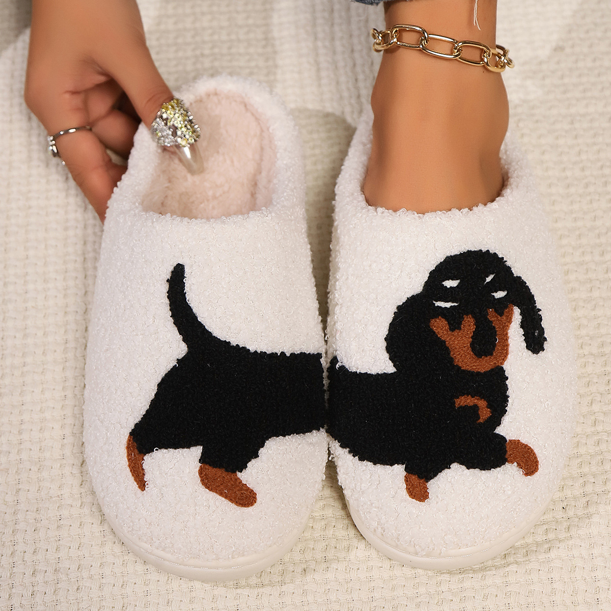 Winter Plush Cute Dachshund Em - Women Shoes On Sale reseña y precio