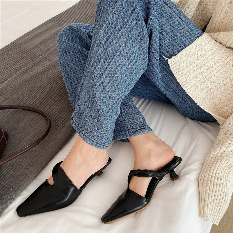 ANNYMOLI Square Toe Mules Shoe - Women'S Shoes Size 40 In Us reseña y precio